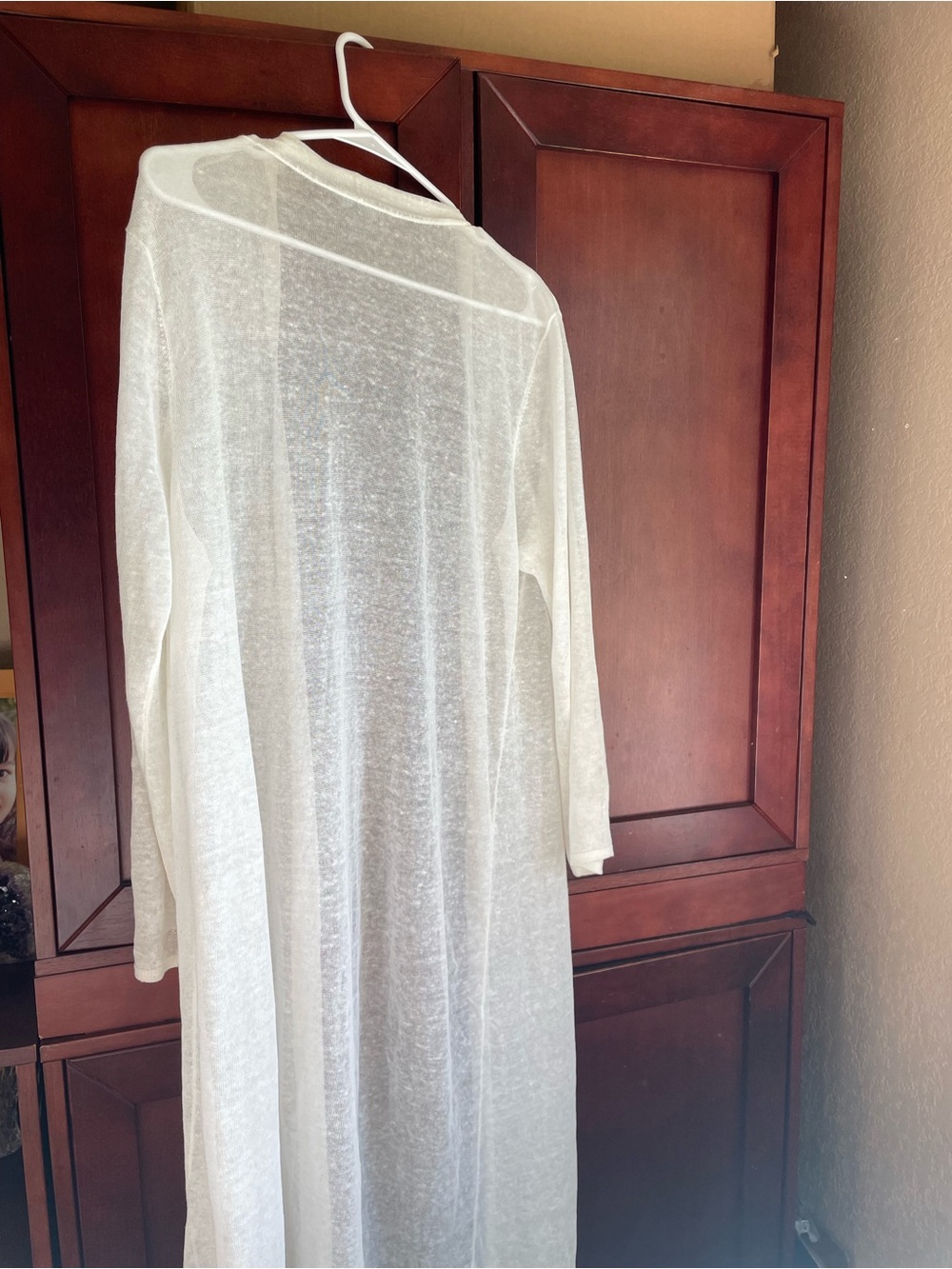 Eileen Fisher Organic Linen Lightweight Duster Cardigan in Ivory Retail $338 - Picture 10 of 14